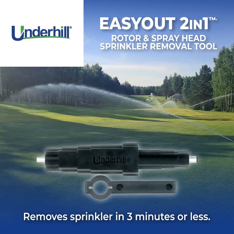 Underhill EasyOut 2in1 Sprinkler Removal Tool for Rotors and Spray Head Replacement with Torque Wrench, Irrigation Pop-up Repair Tool, A-EO-SRT-RS - Image 2